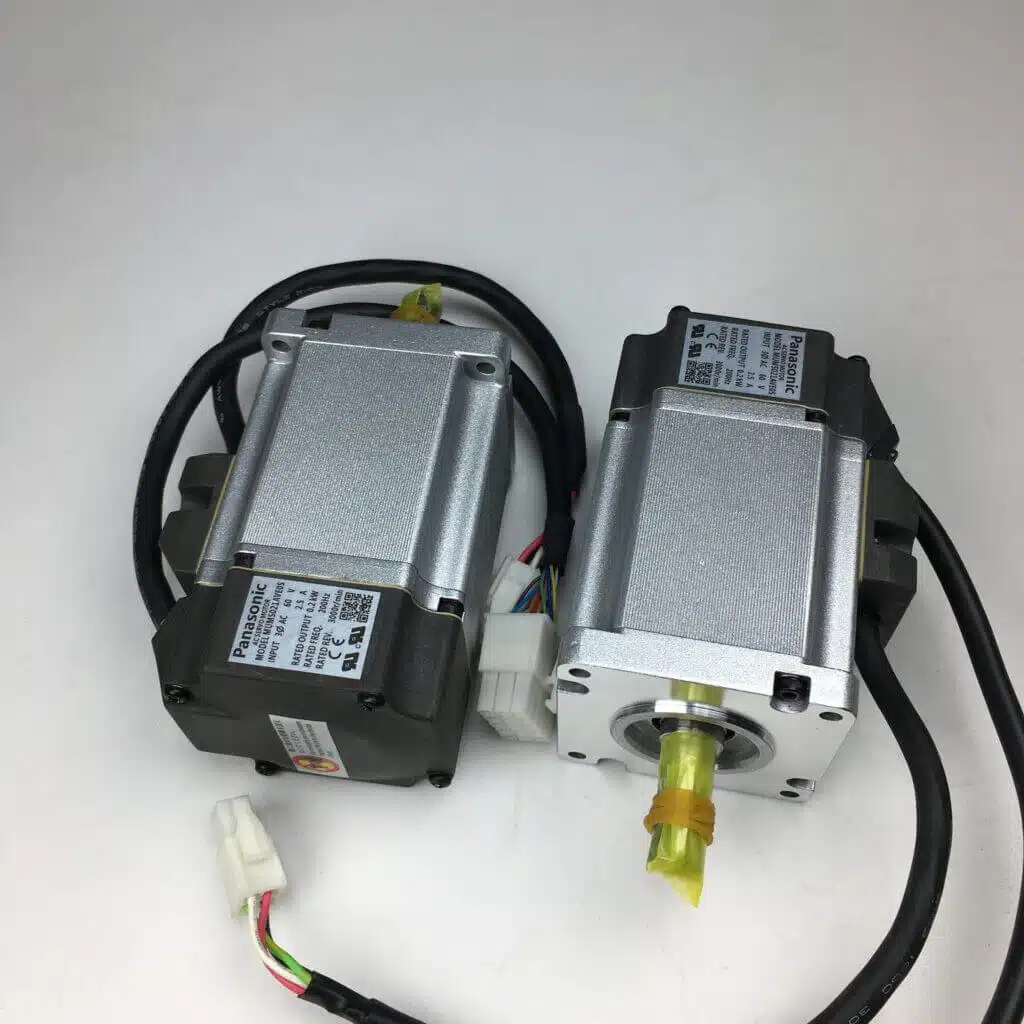 Panasonic AC servo motor with exposed wiring
