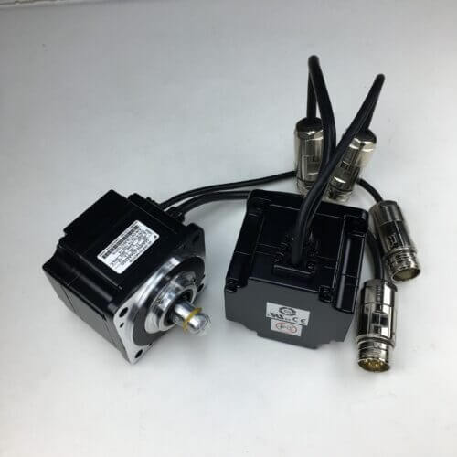 2 yaskawa ac servo motors with lines 2 yaskawa ac servo motors with lines